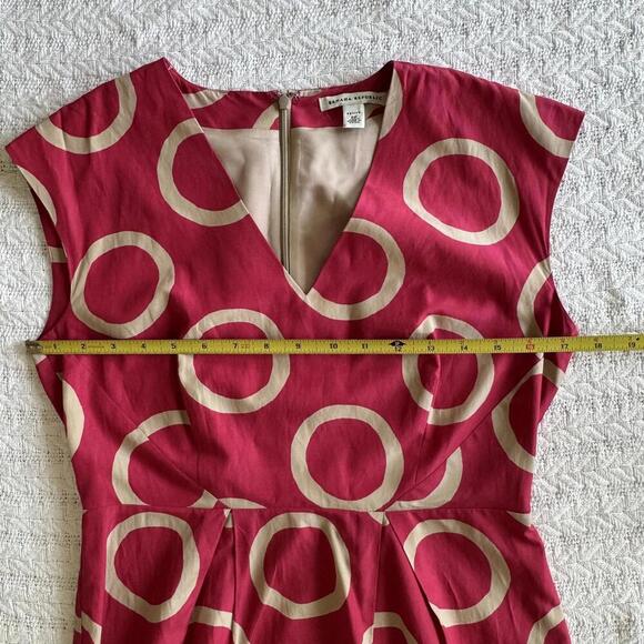 Banana Republic Pink Polka Dot Silk Dress - Size 6P - Picture 6 of 8